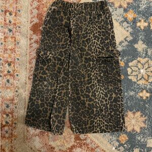 Cotton On Kids Leopard Cargo Pants - Black and Brown